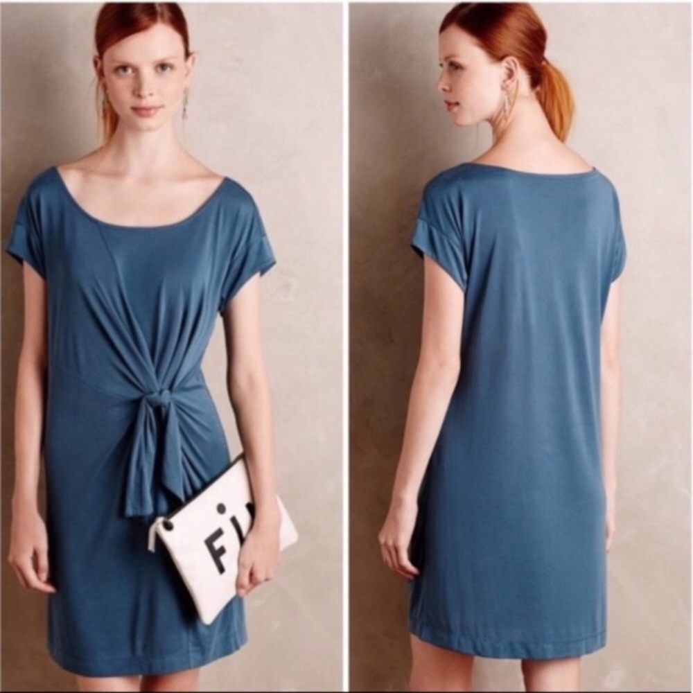 Maeve Casieu Knot Front T Shirt Dress S